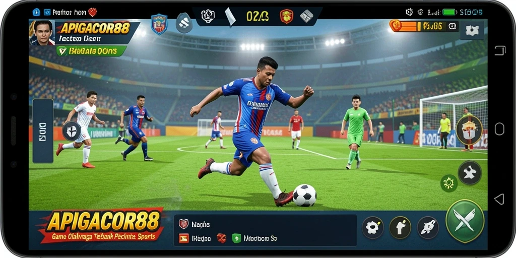 Tampilan aksi seru dalam game olahraga APIGACOR88.