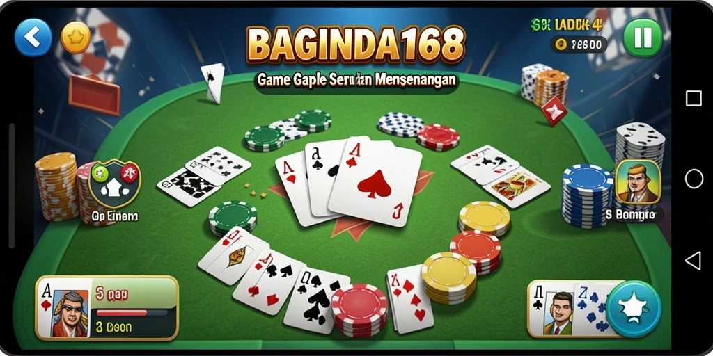 Tampilan gameplay Gaple yang seru dan interaktif di BAGINDA168.