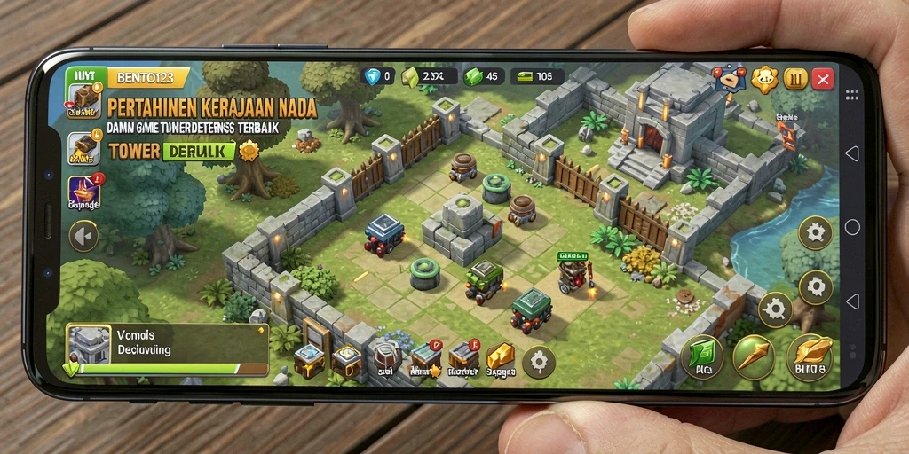 Tampilan gameplay BENTO123 yang mendebarkan di medan perang Tower Defense.