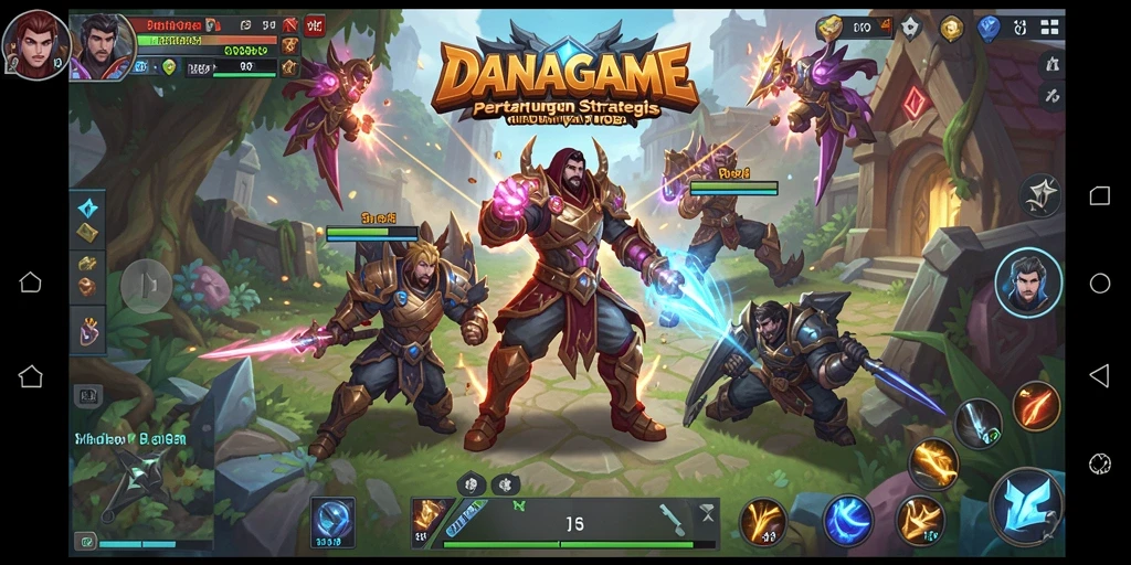 Tangkapan layar permainan <strong>DANAGAME</strong> menampilkan aksi pertarungan multicolor yang menarik.