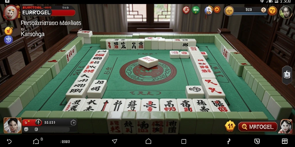 Tangkapan layar gameplay EUROTOGEL dengan tampilan Mahjong yang menarik.