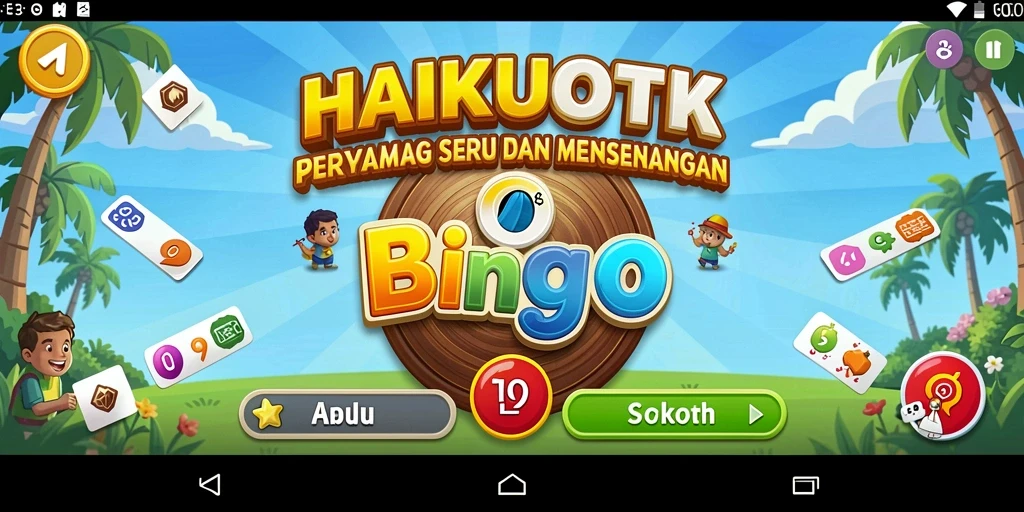 Screenshot gameplay HAIKUOTK menampilkan keseruan bermain Bingo dengan teman.