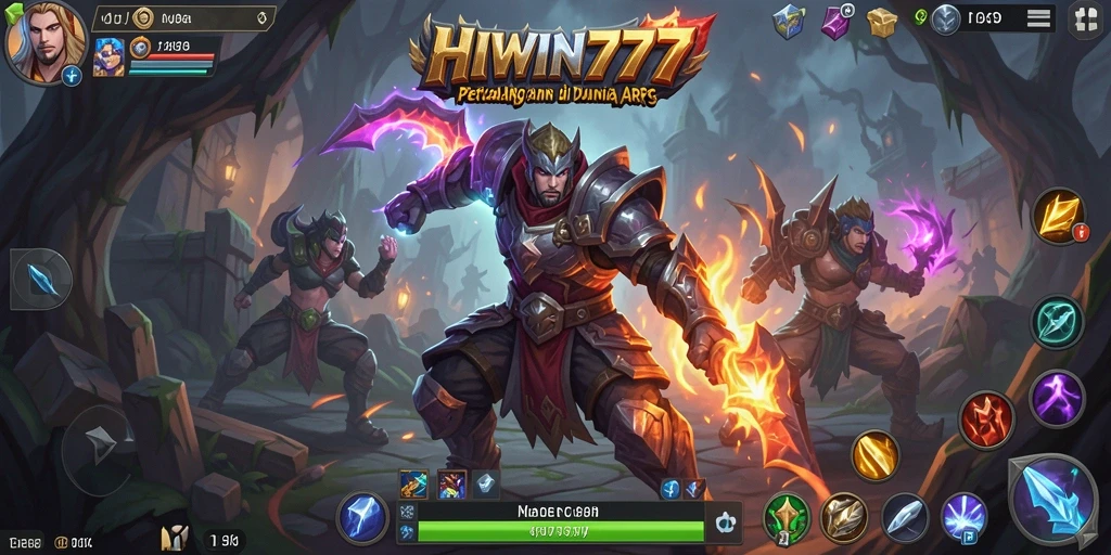 Screenshot gameplay HIWIN777 dengan aksi pertarungan yang mendebarkan.
