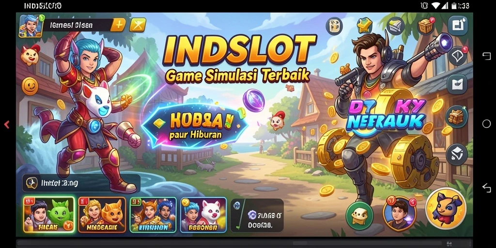 Tampilan antarmuka permainan INDSLOT yang menarik dan interaktif.