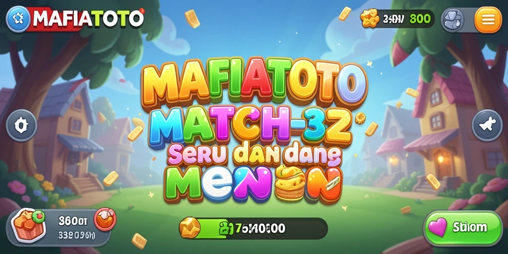 Tampilan gameplay MAFIATOTO dengan level sesuai tema Match-3.