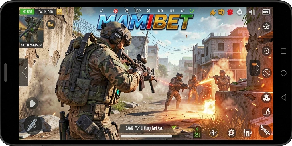 Tangkapan layar gameplay menampilkan aksi menembak yang seru di MAMIBET.