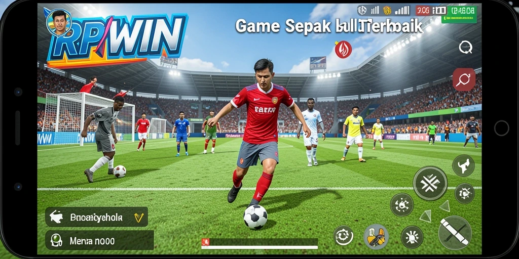 Gameplay RPWIN yang menegangkan dengan strategi sepak bola.