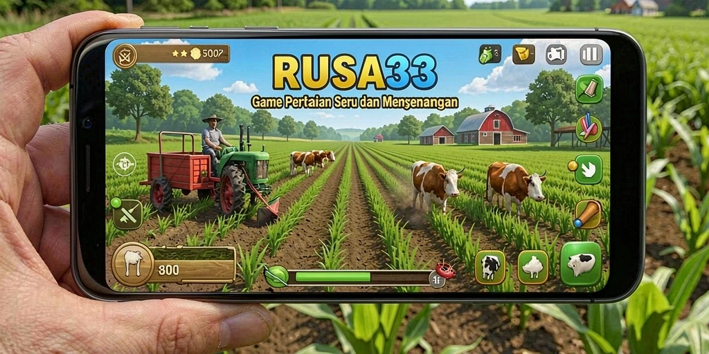 Tangkapan layar gameplay RUSA33 yang menampilkan aktivitas bertani.