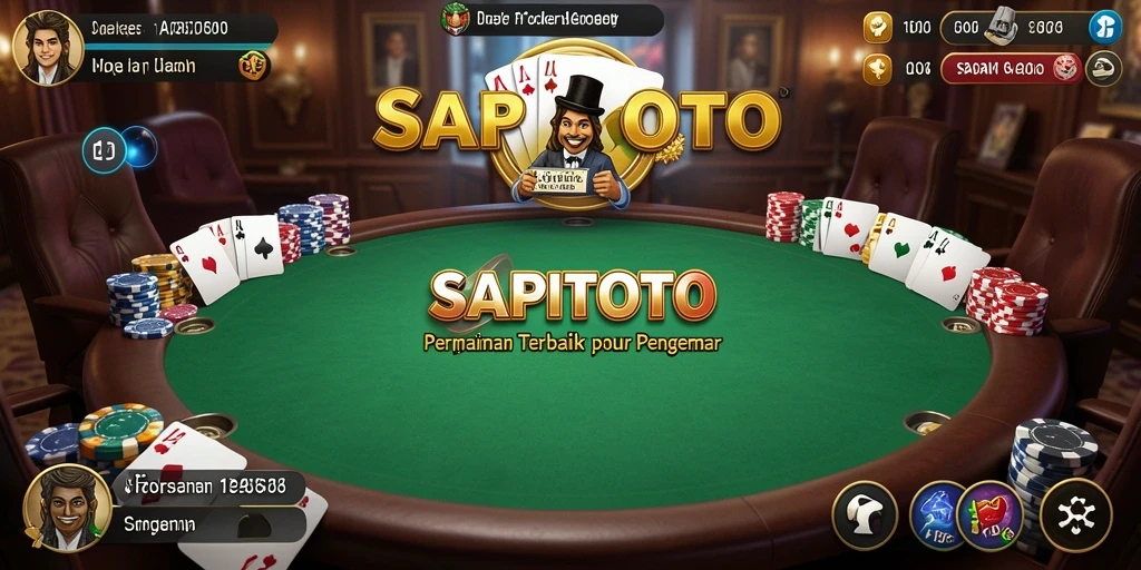 Tangkapan layar SAPITOTO menampilkan pertandingan Poker yang mendebarkan.