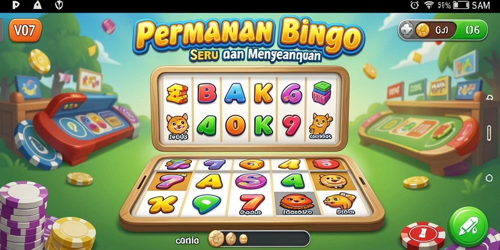 Screenshot V07 menampilkan gameplay Bingo yang seru dan interaktif.