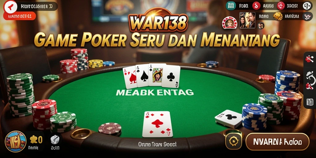 Tampilan antarmuka game Poker yang menarik dan interaktif.