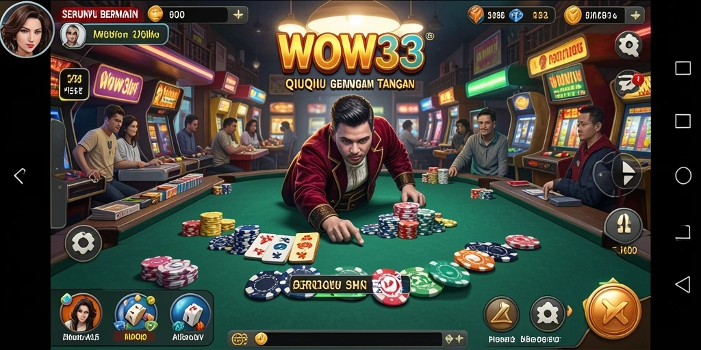 Screenshot gameplay WOW33 yang menampilkan keseruan bermain QiuQiu.